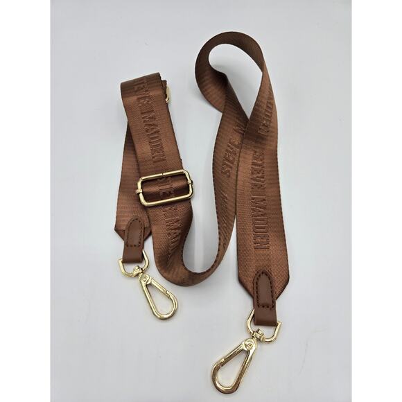 Steve Madden Crossbody Chain Bag Handbag Purse Satchel Cognac Cream Small - Picture 7 of 9